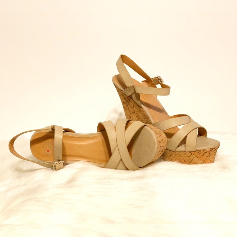 Delicious Women's Wedge Cork Heels Open Toe Sandal